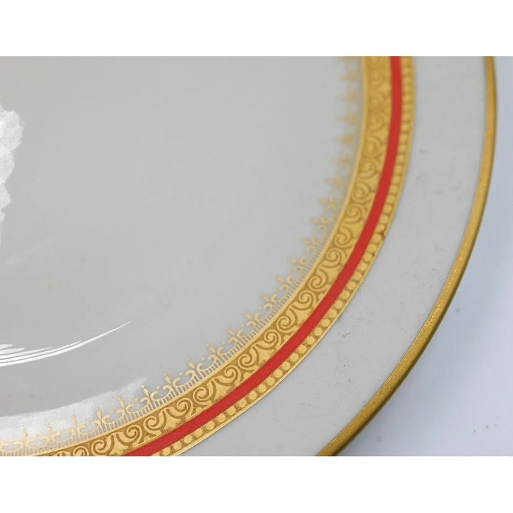 Set of 6 Franciscan Masterpiece China Monaco Bread Butter Plates Gold Red Trim